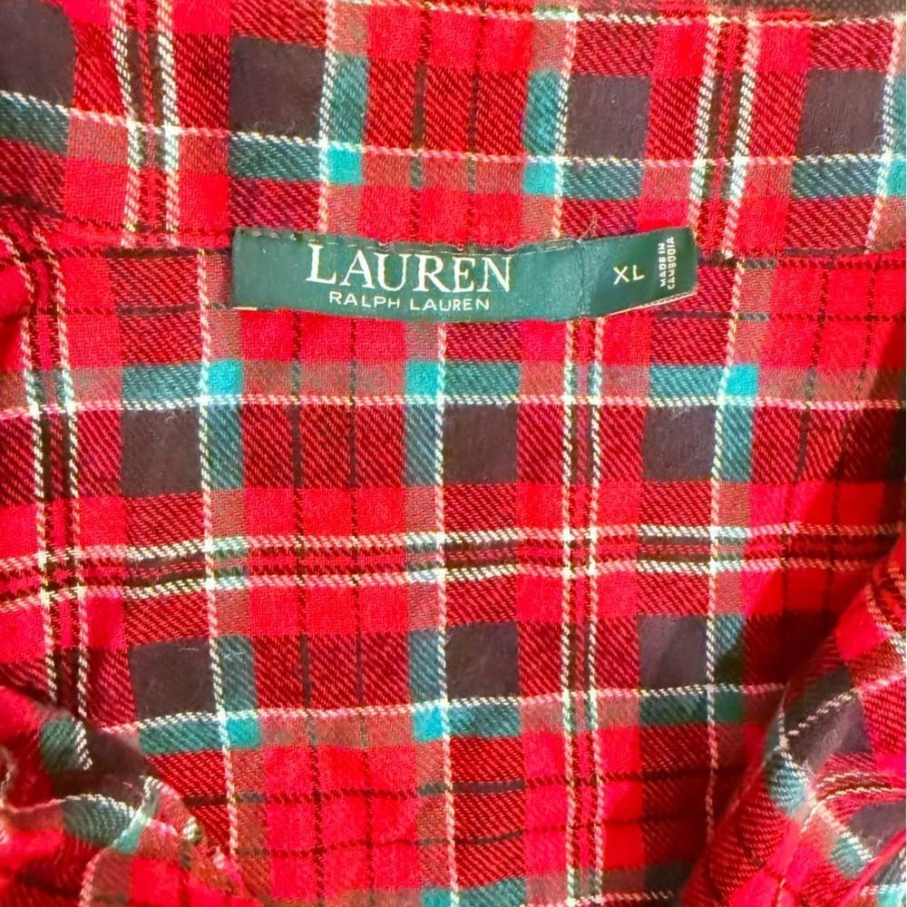 🔥Lauren Ralph Lauren Red and Green Plaid Button-Up Shirt🔥 - Picture 6 of 7